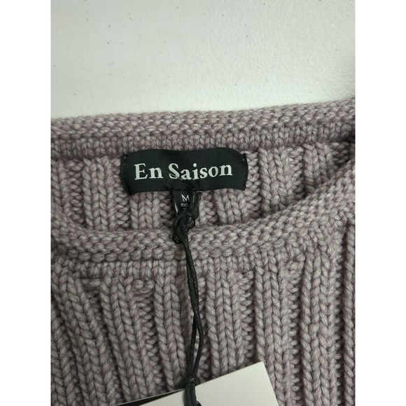 En Saison Sweater Women Size Medium Purple Scoop Neck Pullover Crop Top Sweater - Picture 4 of 7